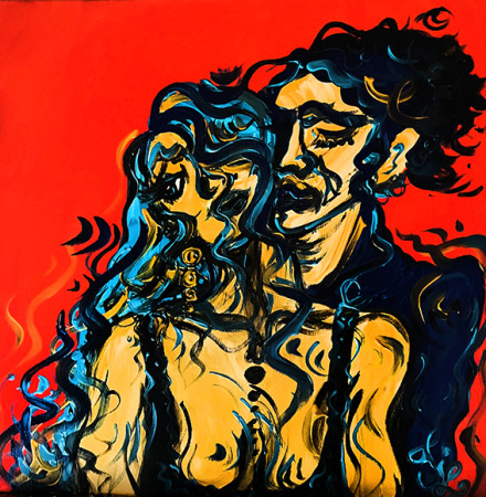MONIKA & VINCENT 2026 / 60x60 cm, akryl na plátně